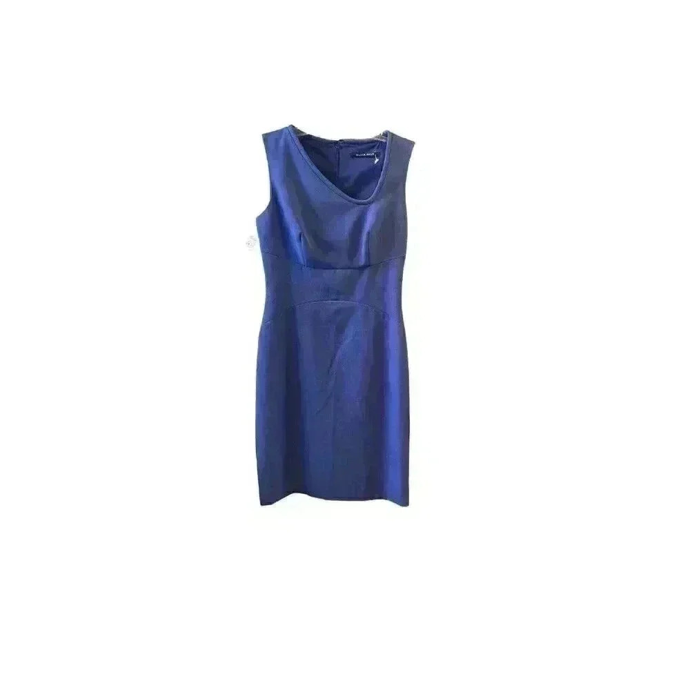 Nwt Black Halo Shift Blue Sleeveless Asymmetrical Neck Dress Size 2/4 Xs